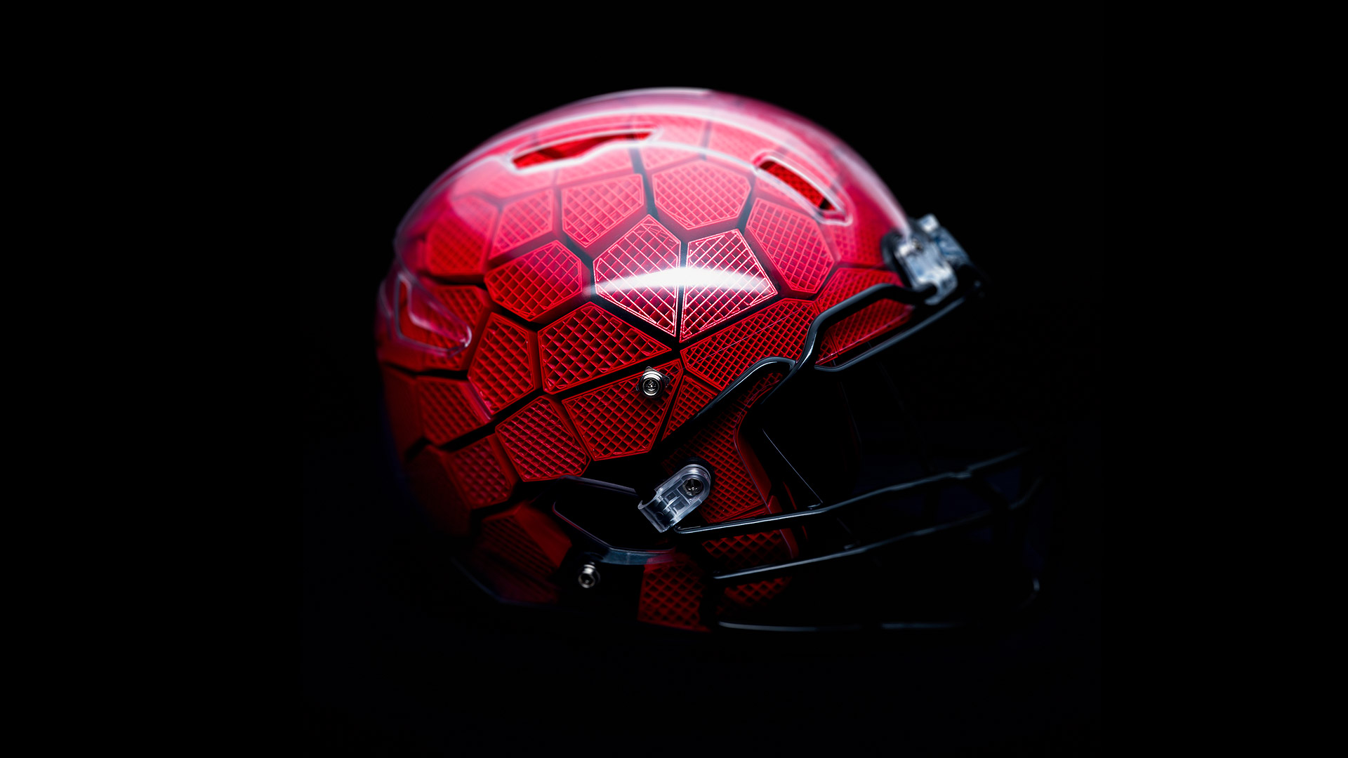 KUPOL 3D printed helmet with hexagonal energy-absorbing structure